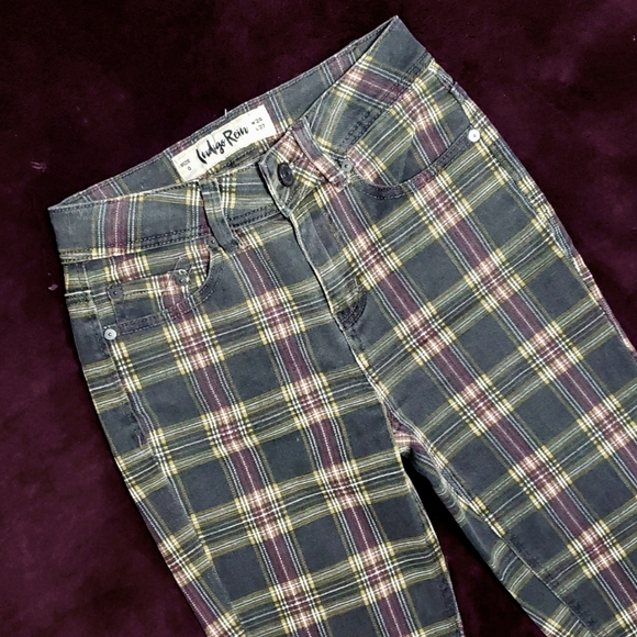 Indigo Rein Denim - 🔴 Indigo Rein Plaid Tartan Mid Rise Patterned Denim Skinny Jeans 🔴